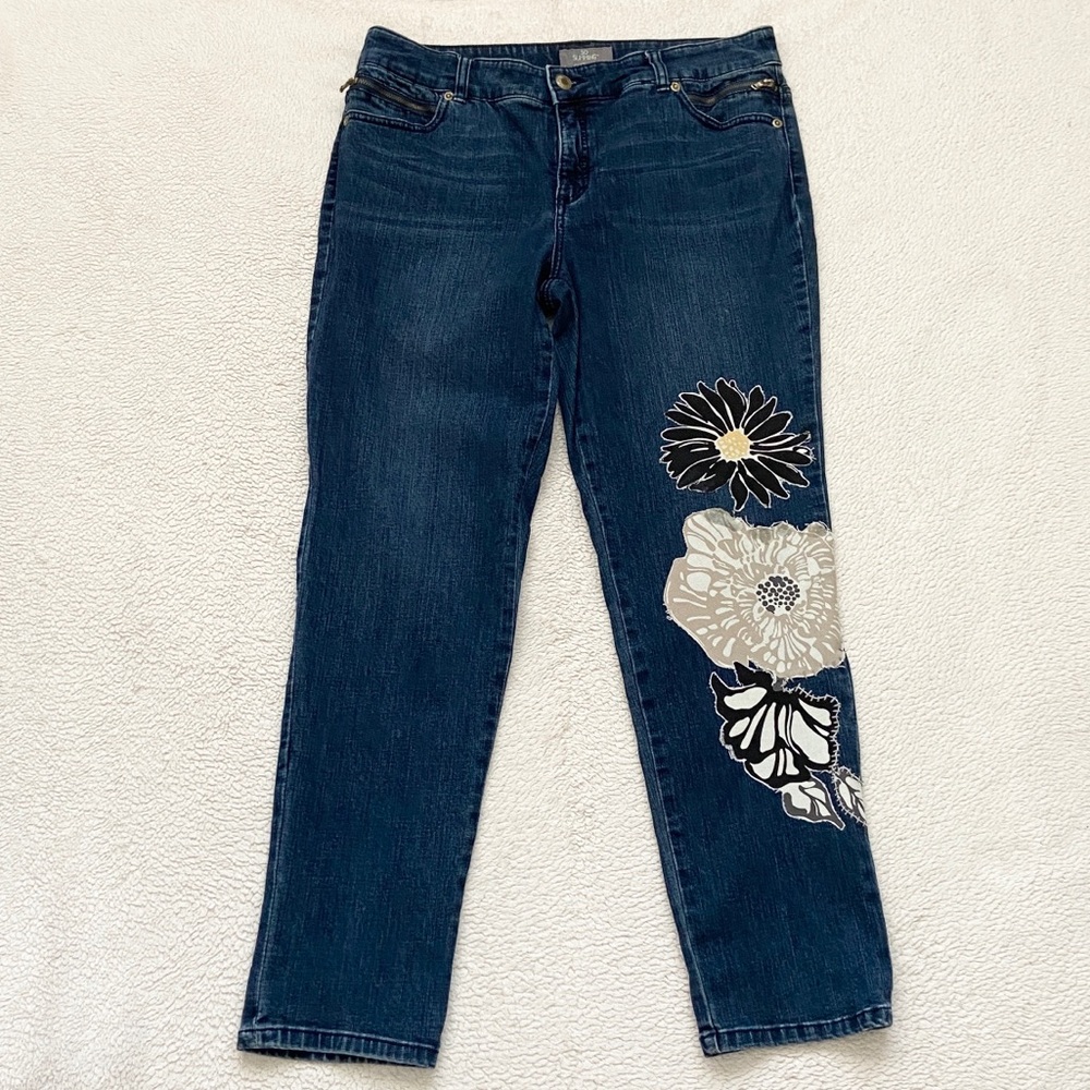 So Slimming By Chico’s Flower Jeans